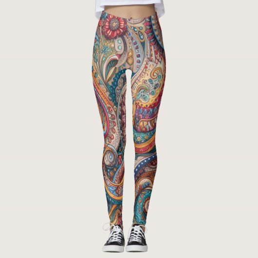 Bohemian Paisley no 7 Leggings (Devant)