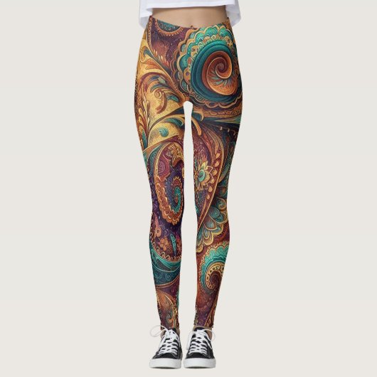 Bohemian Paisley no 9 Leggings (Voorkant)