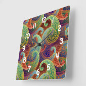 Bohemian Paisley Timeless Pattern Vierkante Klok (Hoek)