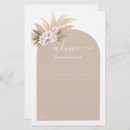 Bohemian Pampas geeft advies aan moeder om kaart t (Voorkant / Achterkant)