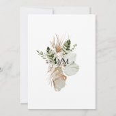 Bohemian Pampas Grass Boho Botanical Wedding Kaart (Achterkant)
