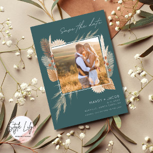 Bohemian Pampas Grass Foto Weddenschap Save The Date