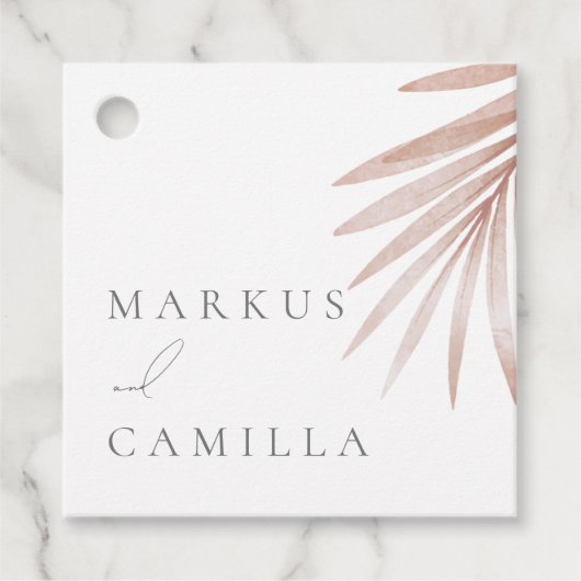 Bohemian Pampas Grass Wedding Bedankjes Labels (Voorkant)