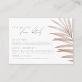 Bohemian Pampas Grass Wedding Details Informatiekaartje (Voorkant)