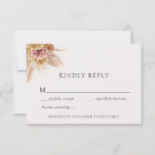 Bohemian Pampas Grass Wedding Response Kaart (Voorkant)