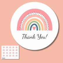 Bohemian Pastel Regenboog met Hart Dank U