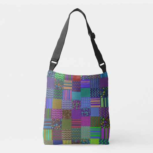 Bohemian Patchwork Cool Hippie Hipster Crossbody Tas (Voorkant)