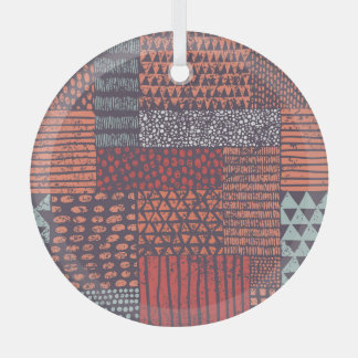 Bohemian patchwork: met de hand getekend naadloos  glas ornament