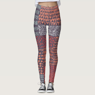 Bohemian patchwork: met de hand getekend naadloos leggings