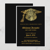 Bohemian Pattern Gold Afstudeerder Pet Graduparty Kaart (Voorkant / Achterkant)