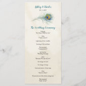 Bohemian Peacock Feather Blauwgroen bruiloft Rackc Programma (Achterkant)