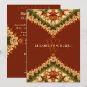 Bohemian Peacock Lace Wedding Invitations Kaart (Voorkant / Achterkant)