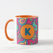 Bohemian Pink Paisley Pattern Custom Monogram Mok (Links)