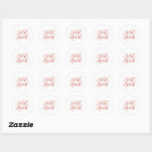 Bohemian Pink Script Typography Ronde Sticker (Vel)