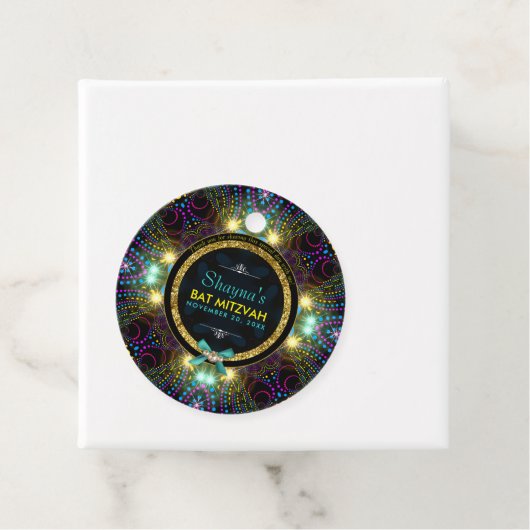 Bohemian Princess  Lights Bat Mitzvah Bedankjes Labels (In situ)