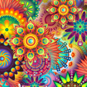 Bohemian Psychedelic Garden Hippie Personalized Stropdas