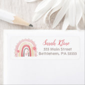 Bohemian Rainbow Return-adreslabels Etiket (Insitu)