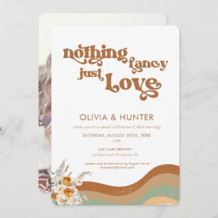 Bohemian Retro Photo Faire-part de mariage Décontr