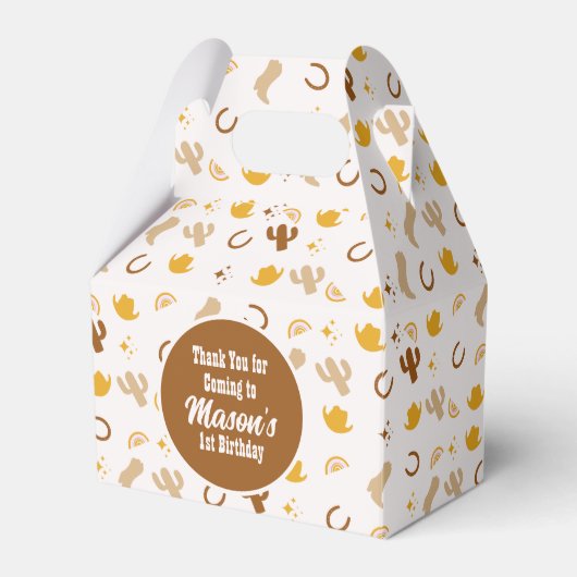 Bohemian Rodeo Birthday Cowgirl Rainbow Party Bedankdoosjes (Voorkant Zijde)