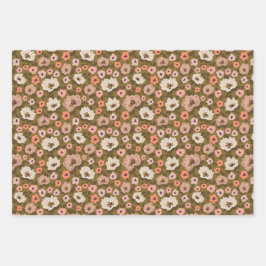 Bohemian romantic floral wedding shower inpakpapier vel