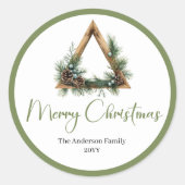 Bohemian Rustic Botanical Holiday Gift Sticker (Devant)