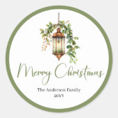 Bohemian Rustic Christmas Lantern Holiday Sticker (Devant)