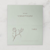 Bohemian Sage Floral Wedding Table Place Card (Buitenkant ongevouwen)