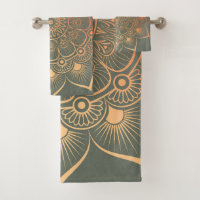 Bohemian Sage Groene Perzik Mandala Badhanddoek Se