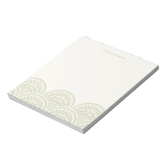 Bohemian Scallops Custom Notitieblok - Moss (Gedraaid)