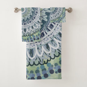 Bohemian Shabby Chic Mandala Dot Art Design Bad Handdoek