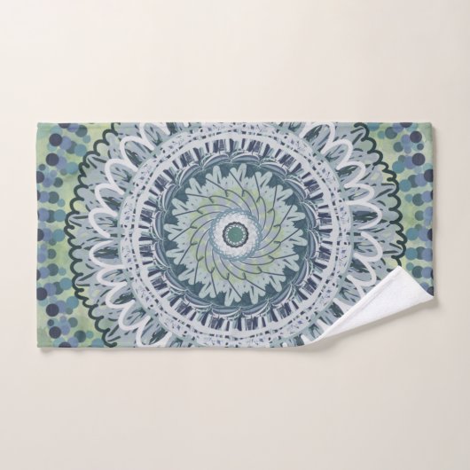 Bohemian Shabby Chic Mandala Dot Art Design Bad Handdoek (Handdoek)