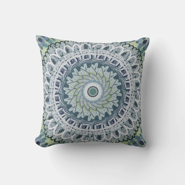 Bohemian Shabby Chic Mandala Dot Art Design Kussen (Voorkant)