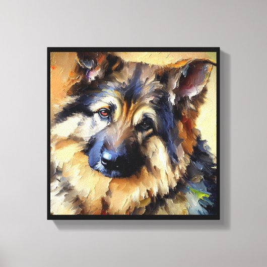 Bohemian Shepherd Dog Portrait Canvas Afdruk (Voorkant)