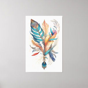 Bohemian Style Feathers Canvas Afdruk