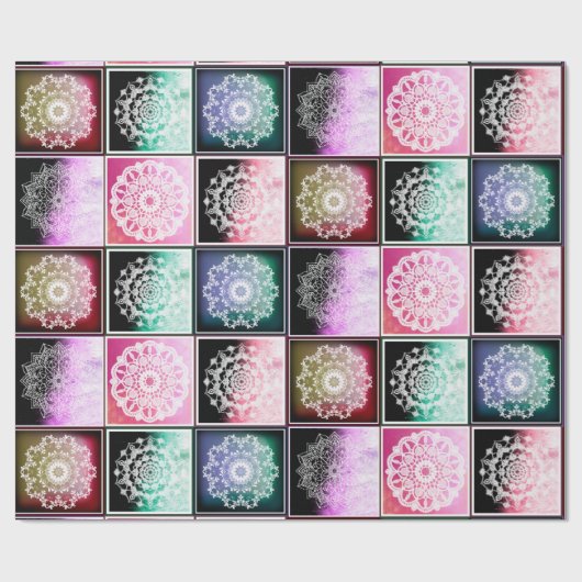 Bohemian Style Mandala Abstract design Cadeaupapier (Vlak)