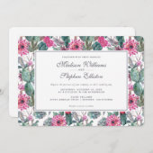 Bohemian Succulent & Bloemen - Bruiloft Kaart (Voorkant / Achterkant)