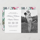 Bohemian Succulent & Floral - Sla de datum op Save The Date (Voorkant / Achterkant)
