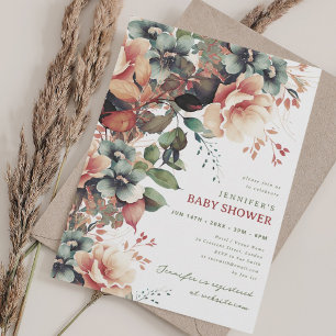 Bohemian Summer Garden Floral Baby shower Party Kaart