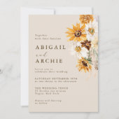 Bohemian Sunflower Wedding Kaart (Voorkant)