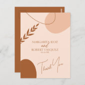 Bohemian Tan Brown Wedding Couples Briefkaart (Voorkant / Achterkant)