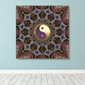 Bohemian Tapestry Yin Yang Verpakt Canvas (Insitu (Houten vloer))