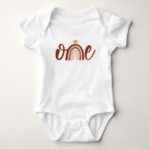 Bohemian Terracotta Rainbow First Birthday Romper