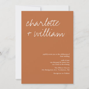 Bohemian Terracotta Rustic Wedding Invitation Kaart