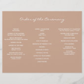 Bohemian Terracotta Trifold Wedding Programme Flyer (Achterkant)