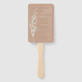 Bohemian Terracotta Wedding Programme Fan Handwaaier (Achterkant)