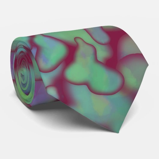 Bohemian Tie Dye Seamless Pattern Turquoise Paars Stropdas (Opgerold)