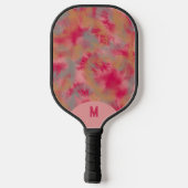Bohemian Tie-dyed Vibrant Pink Monogramed Pickleball Paddle (Achterkant)