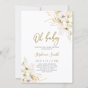 Bohemian Tropical Baby shower Girl Invitation Kaart