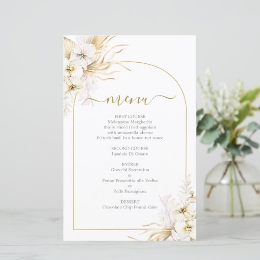 Bohemian Tropical Menu Kaart (Staand voorkant)