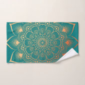 Bohemian turquoise perzik mandala badhanddoek set bad handdoek (Handdoek)